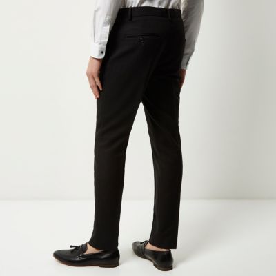 Black twill slim trousers